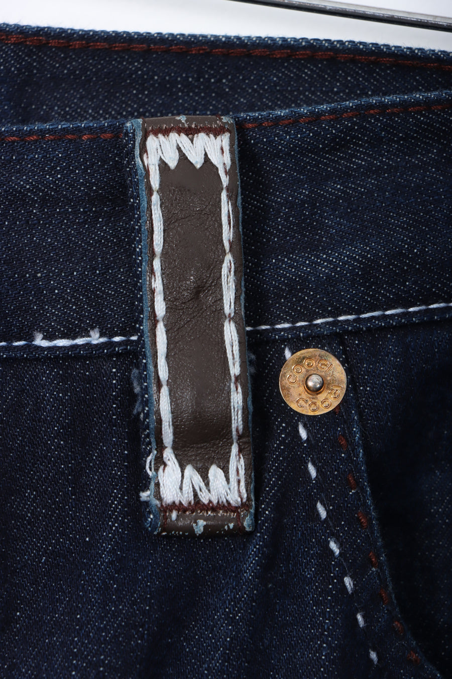 COOGI Leather Contrast Stitch Y2K Jeans (38x34)