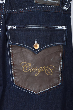 COOGI Leather Contrast Stitch Y2K Jeans (38x34)