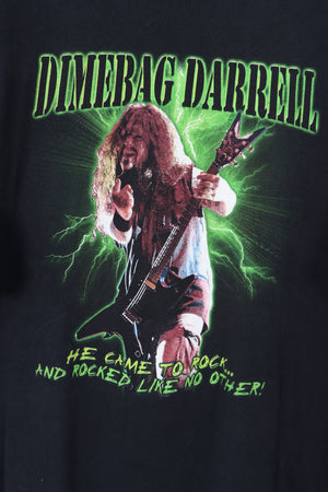 Dimebag Darrell Memorial Dean Guitars Lightning Pantera Music T-Shirt (XXL)