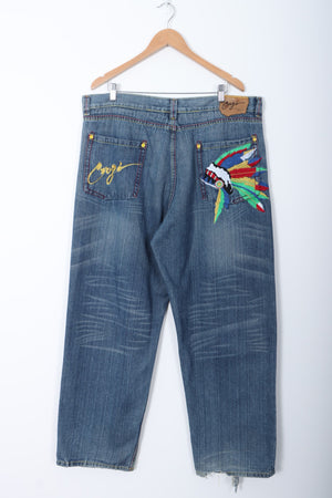 COOGI Embroidered Native Headdress Y2K Jeans (42x34)