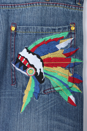 COOGI Embroidered Native Headdress Y2K Jeans (42x34)