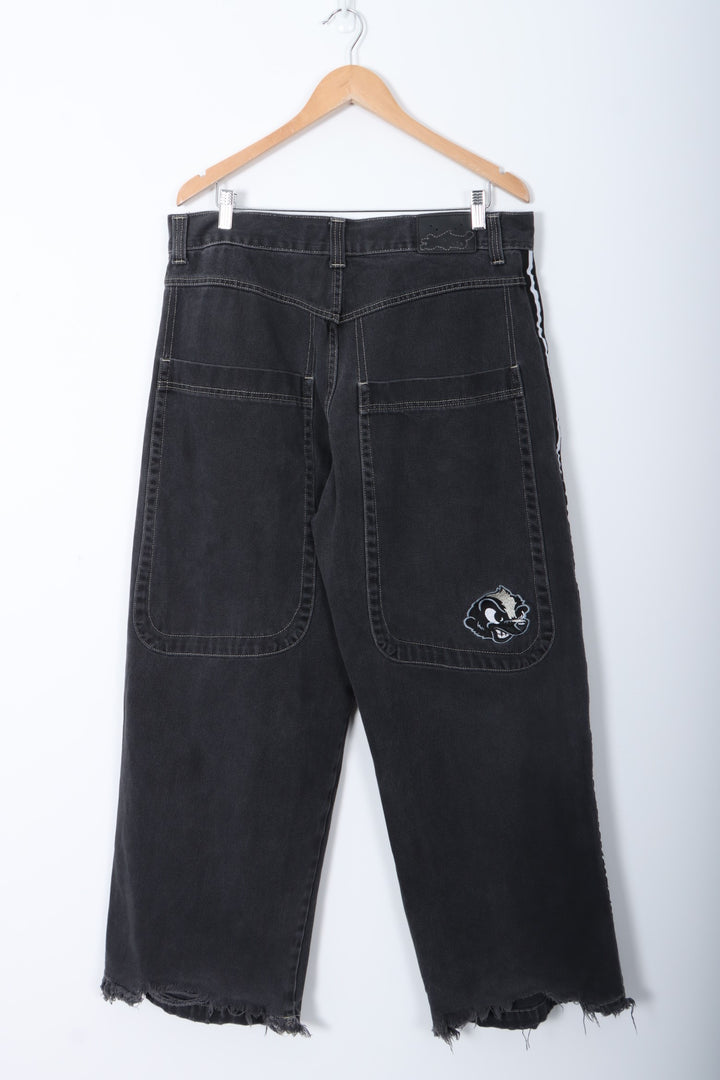 JNCO Embroidered Skunk Striped Y2K Jeans (38)