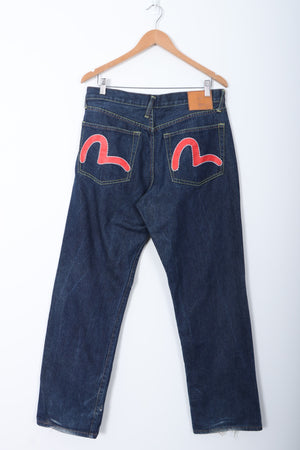 REPLICA Evisu Red Seagull Logo Y2K Jeans (34)