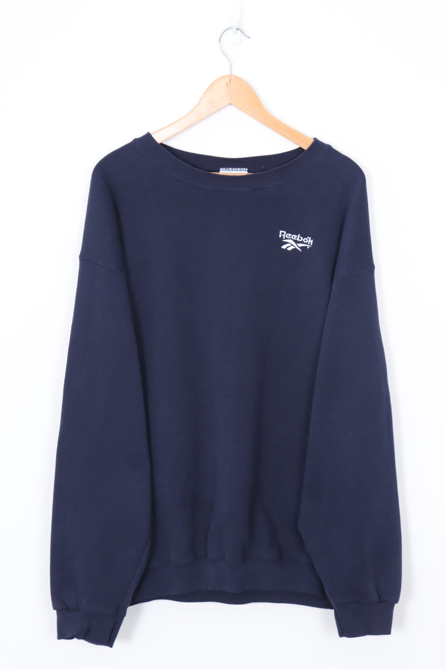 REEBOK Navy & White Embroidered Sweatshirt (XL)