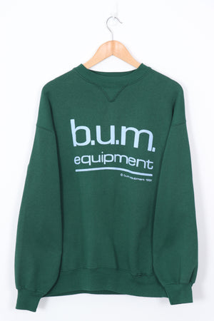 1991 Vintage B.U.M Equipment Forest Green 50/50 Sweatshirt (XL)