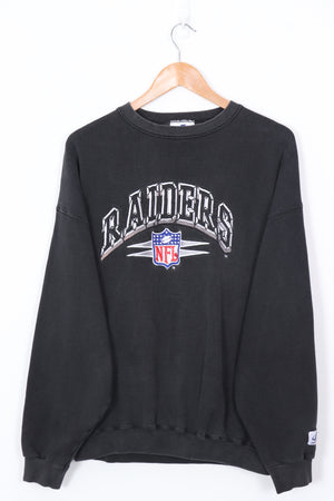 NFL Raiders Embroidered Black Football Sweatshirt (L-XL)