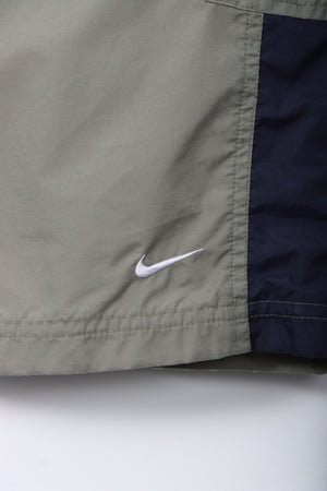 NIKE Khaki & Navy Swoosh Logo Lined Cargo Track Pants (M)