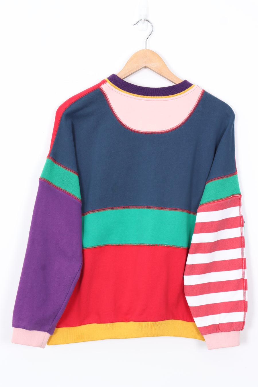 DUCK DESIGN Colour Block Animal Panel Sweatshirt (L)