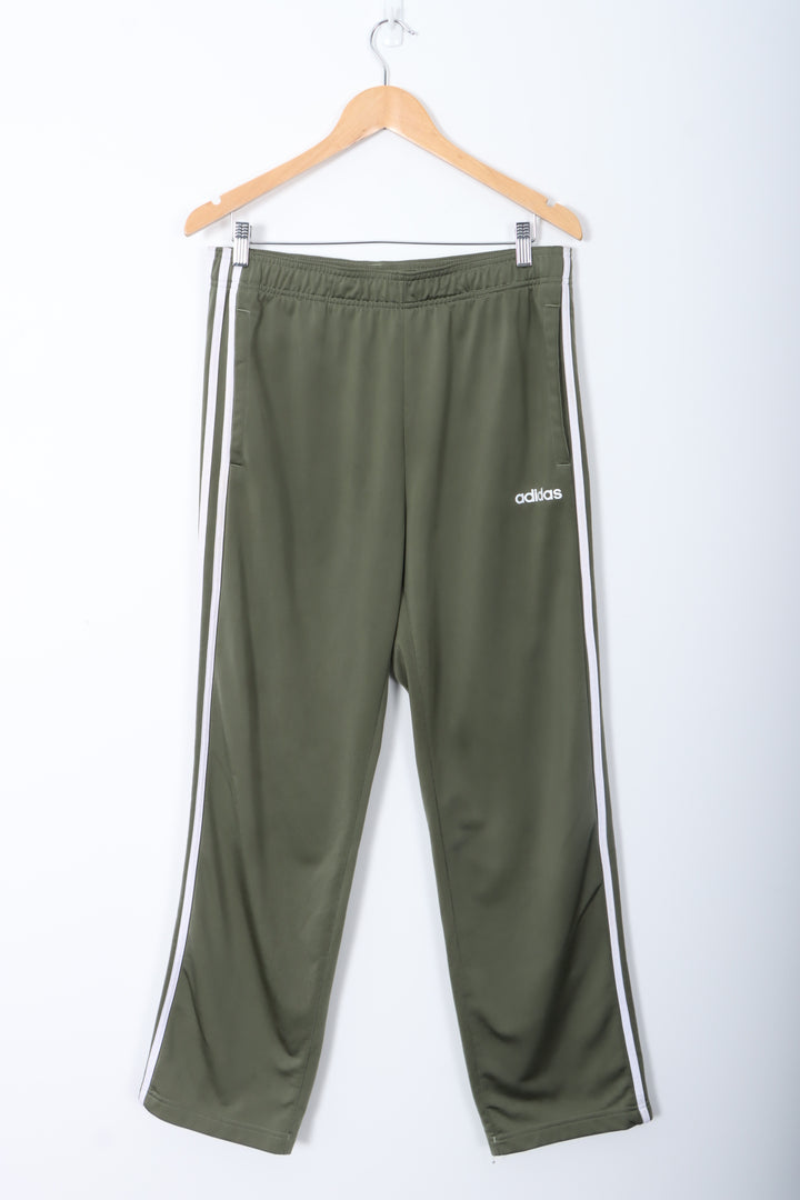 ADIDAS Green Khaki Stripe Track Pant (L)