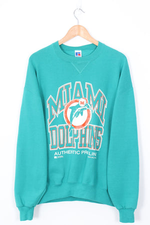 1995 VINTAGE Russell Miami Dolphins Teal USA Made Sweatshirt (XL)