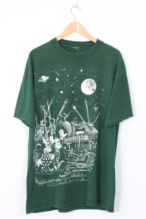 DISNEY Mickey Mouse Green Galaxy Constellation Tee (L-XL)