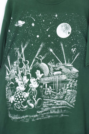 DISNEY Mickey Mouse Green Galaxy Constellation Tee (L-XL)