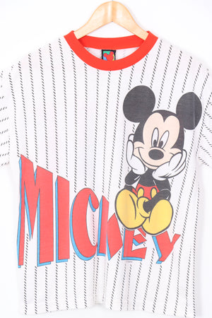 DISNEY Mickey Mouse Red & Blue All Over Graphic Tee (M)