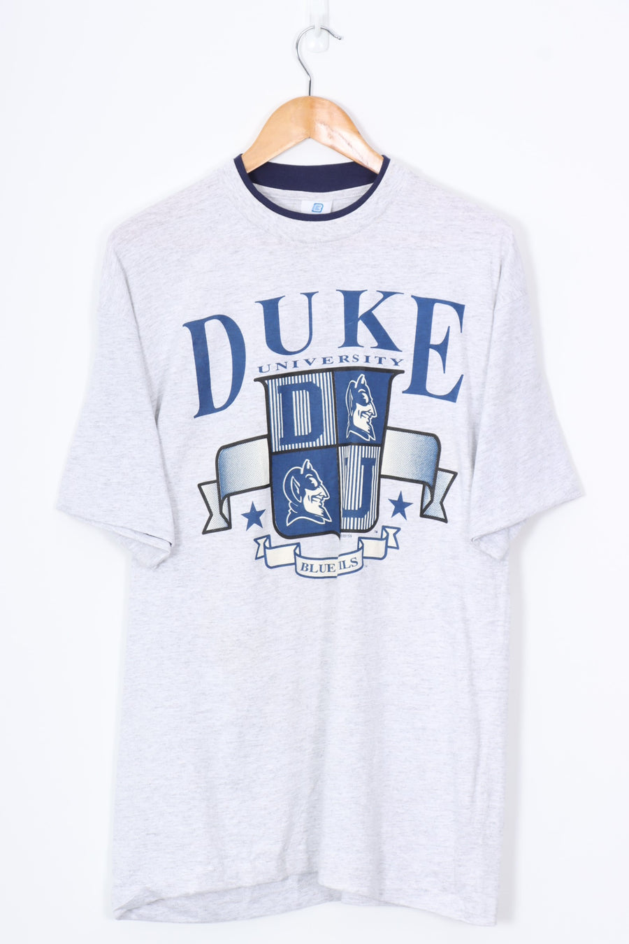 DUKE University Blue Devils Crest Double Collar USA College Tee (L)