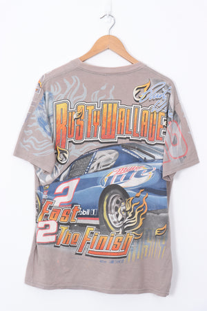 NASCAR Rusty Wallace 'Fast 2 Finish' All Over Tee (L-XL)