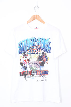 1999 VINTAGE Super Bowl Falcons vs Broncos NFL Football Tee (S-M)