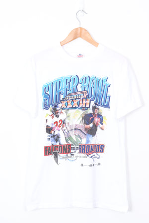 1999 VINTAGE Super Bowl Falcons vs Broncos NFL Football Tee (S-M)