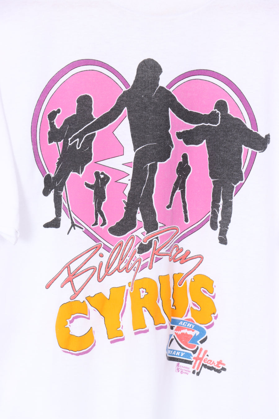 1992 Vintage Billy Ray Cyrus Achy Breaky Heart 3D Puff Print Band Tee (L)