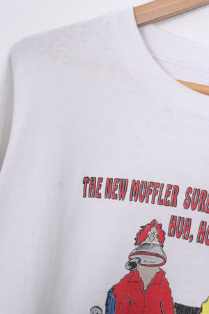 'The New Muffler' Husband & Wife Funny 50/50 Graphic Tee (XL)