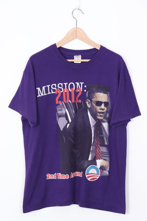 Mission 2012 Barrack Obama Purple Presidential Tee (M-L)