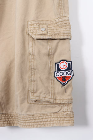 COOGI Cargo Style Embroidered Detail Tan Shorts (W42)