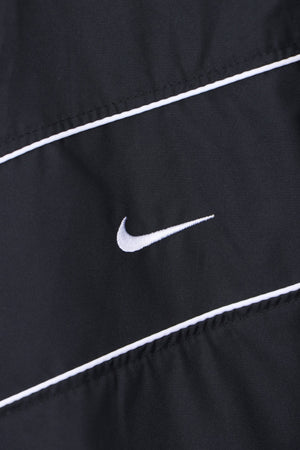 NIKE Black & White Swoosh Logo Full Zip Windbreaker Jacket (L)