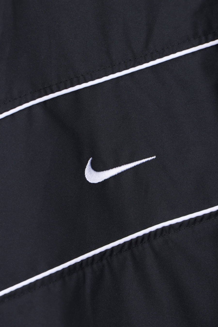 NIKE Black & White Swoosh Logo Full Zip Windbreaker Jacket (L)