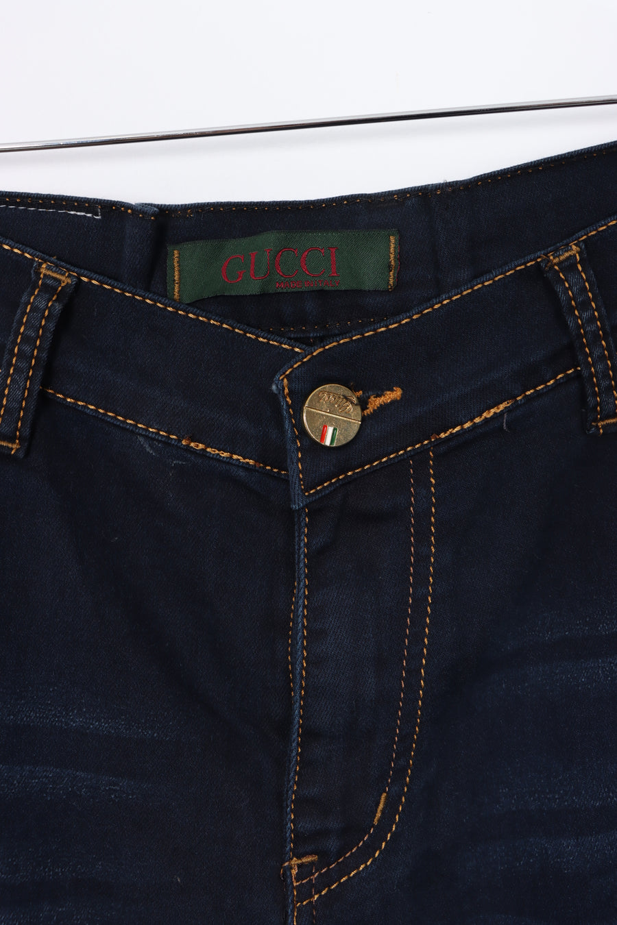 REPLICA GUCCI Dark Wash Denim Look Stretch Jeans (34x34)