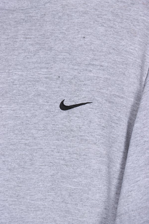 Grey NIKE Embroidered Black Classic Swoosh Tee (XL)