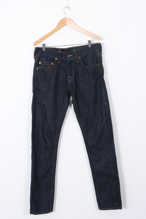 TRUE RELIGION USA Made Indigo Denim Jeans (32)