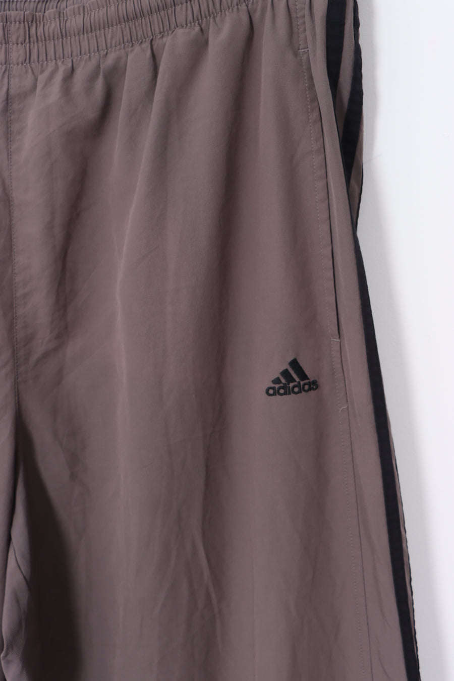 ADIDAS Classic Three Stripe Detail Grey & Black Track Pants (L)