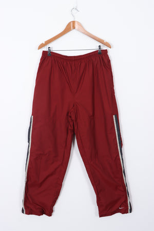 NIKE Burgundy Two Stripe Side Detail Track Pants (L)