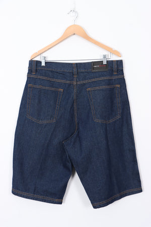 FUBU Dark Denim Loose Fit Y2K Style Shorts (W36)