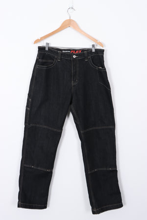 DICKIES Flex Cargo Style Black Wash Denim Jeans (32x32)