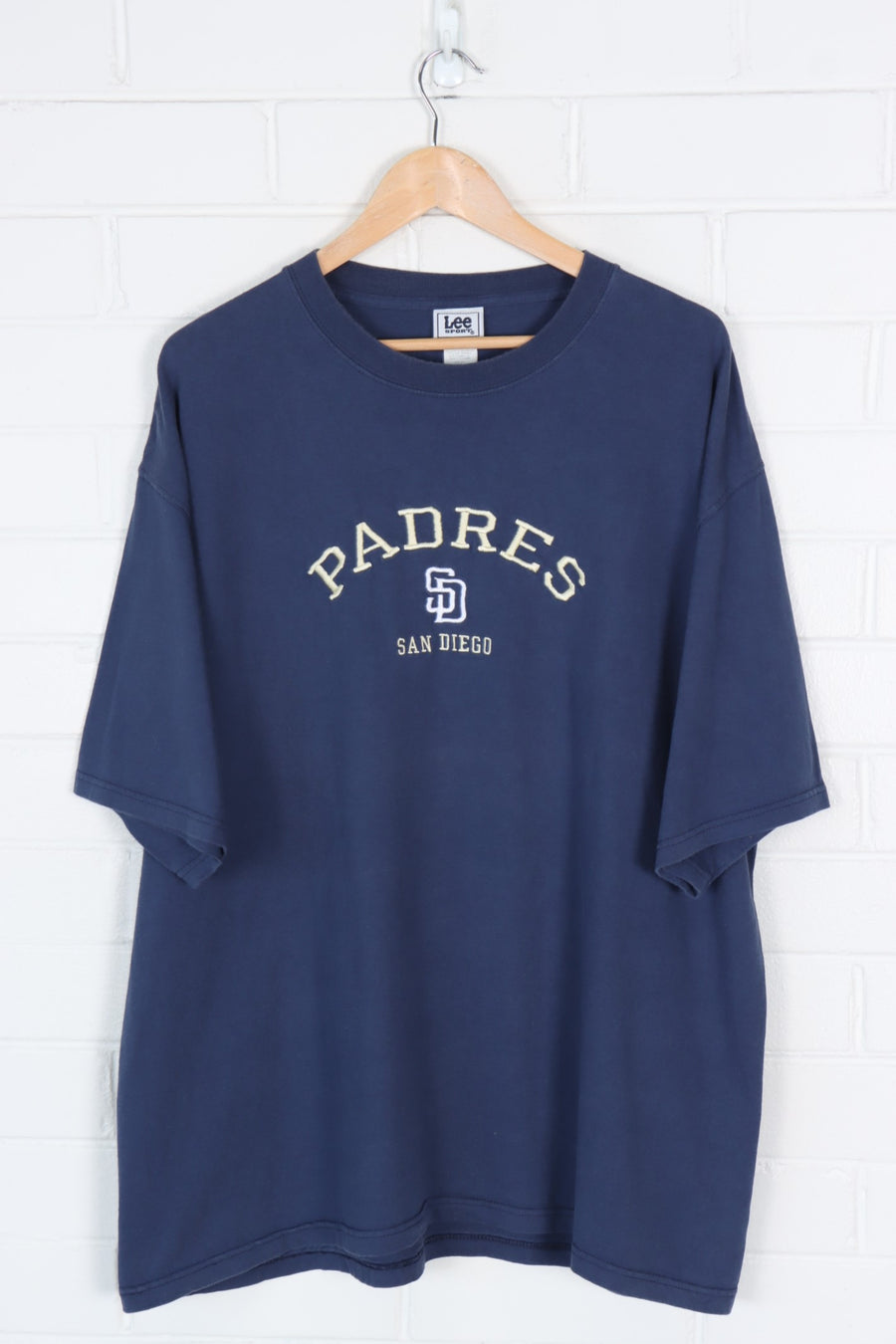 LEE Padres San Diego MLB Baseball Navy Embroidered Tee (XXL)