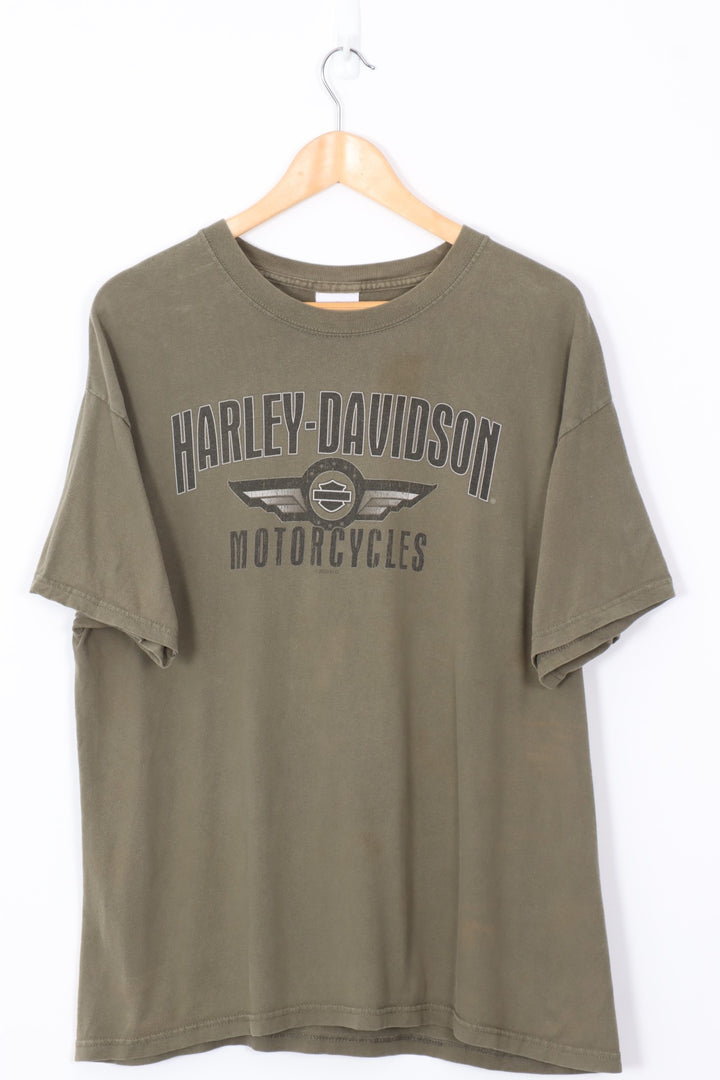 HARLEY DAVIDSON Olive Green Motorcycle Texas Tee (XL)