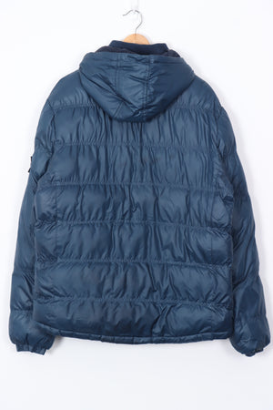 STONE ISLAND Navy Hooded Puffer Jacket (L-XL)