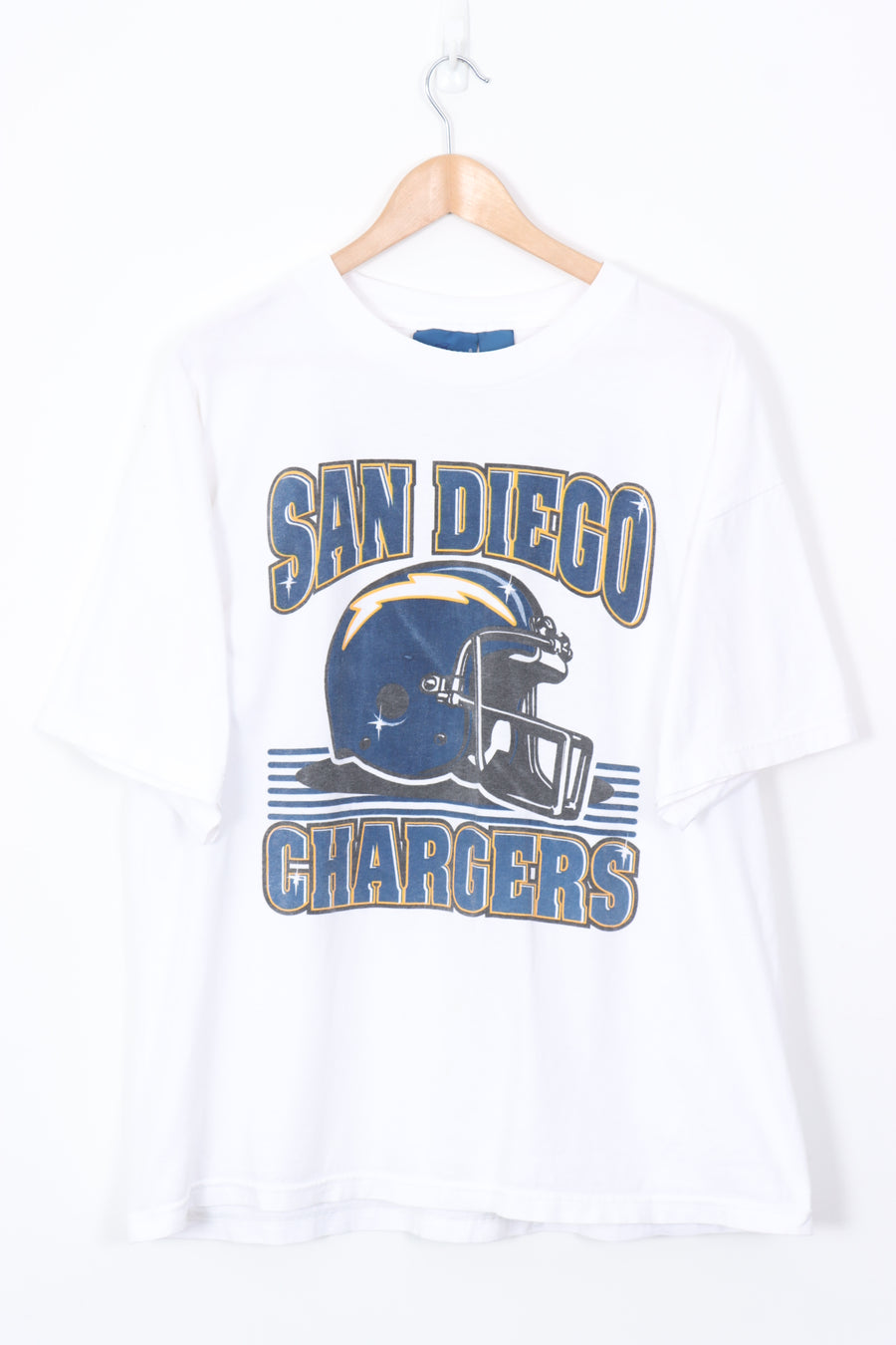 San Diego Chargers Helmet NFL Football Blue & Yellow Tee (XL)