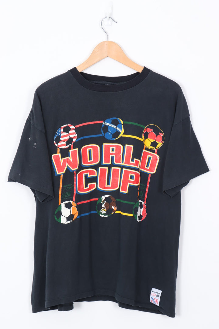 1994 VINTAGE World Cup Soccer Ball Flags Tee (XL)