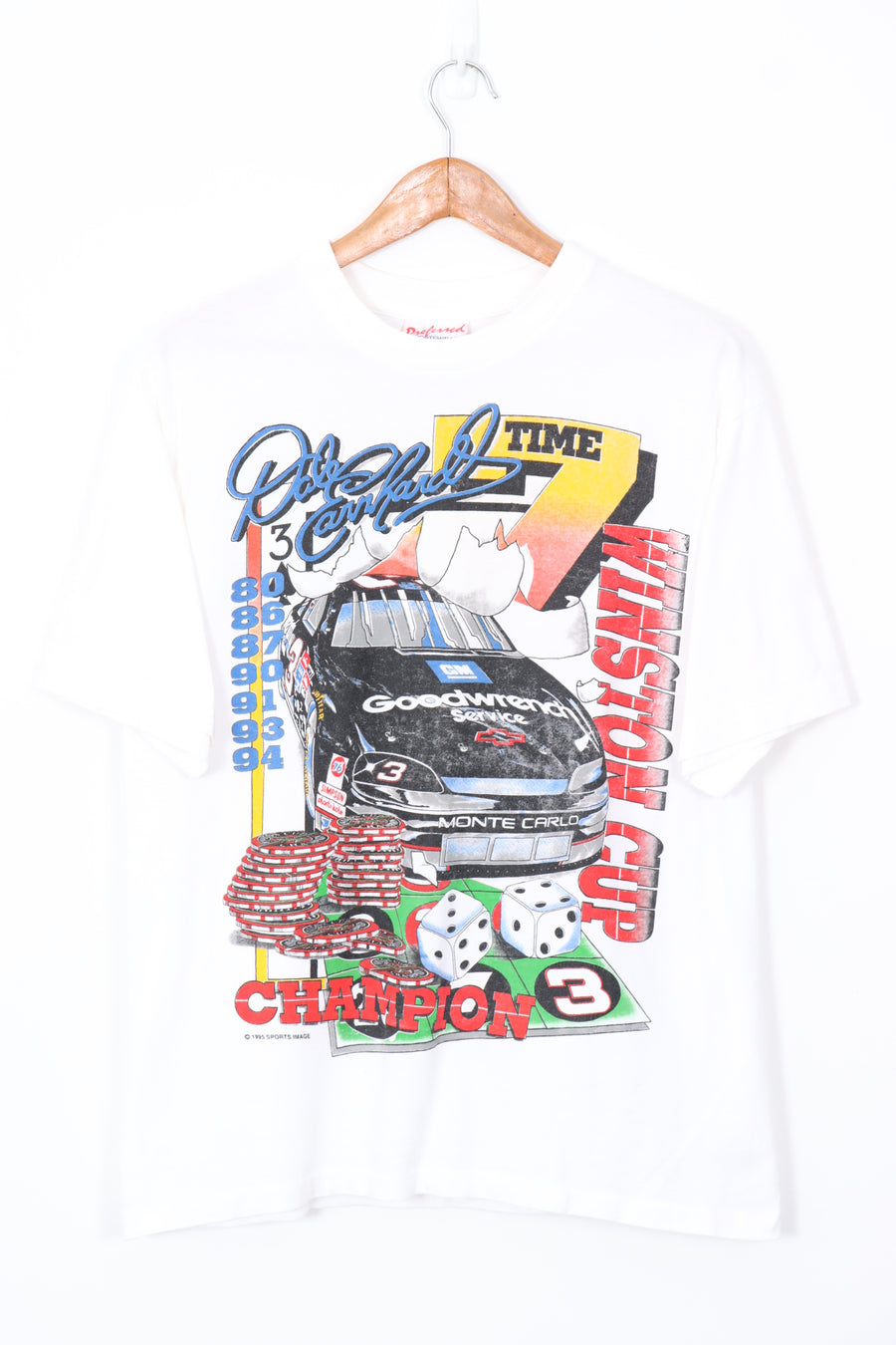 1995 Vintage NASCAR Dale Earnhardt Casino Winston Cup Tee (M-L)