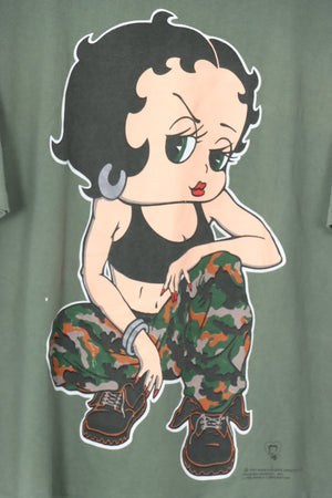 1997 Vintage Girls Rule Camo Betty Boop Made in USA T-Shirt (L)