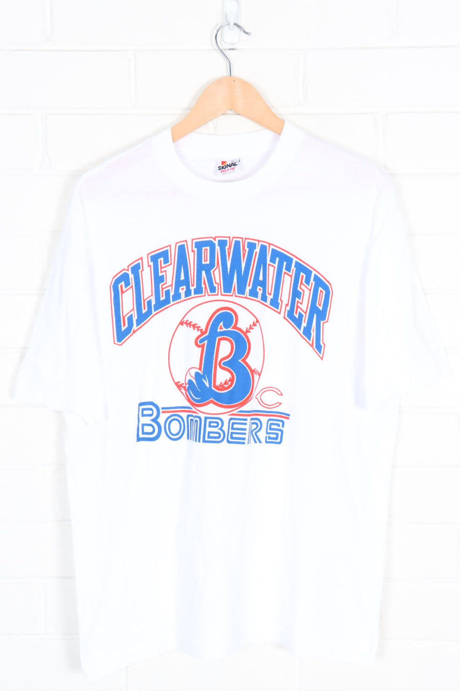 Clearwater Bombers Softball Red & Blue Sport USA Made Tee (L)