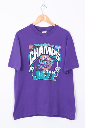 1998 VINTAGE NBA Utah Jazz Purple & Teal USA Made Tee (M-L)