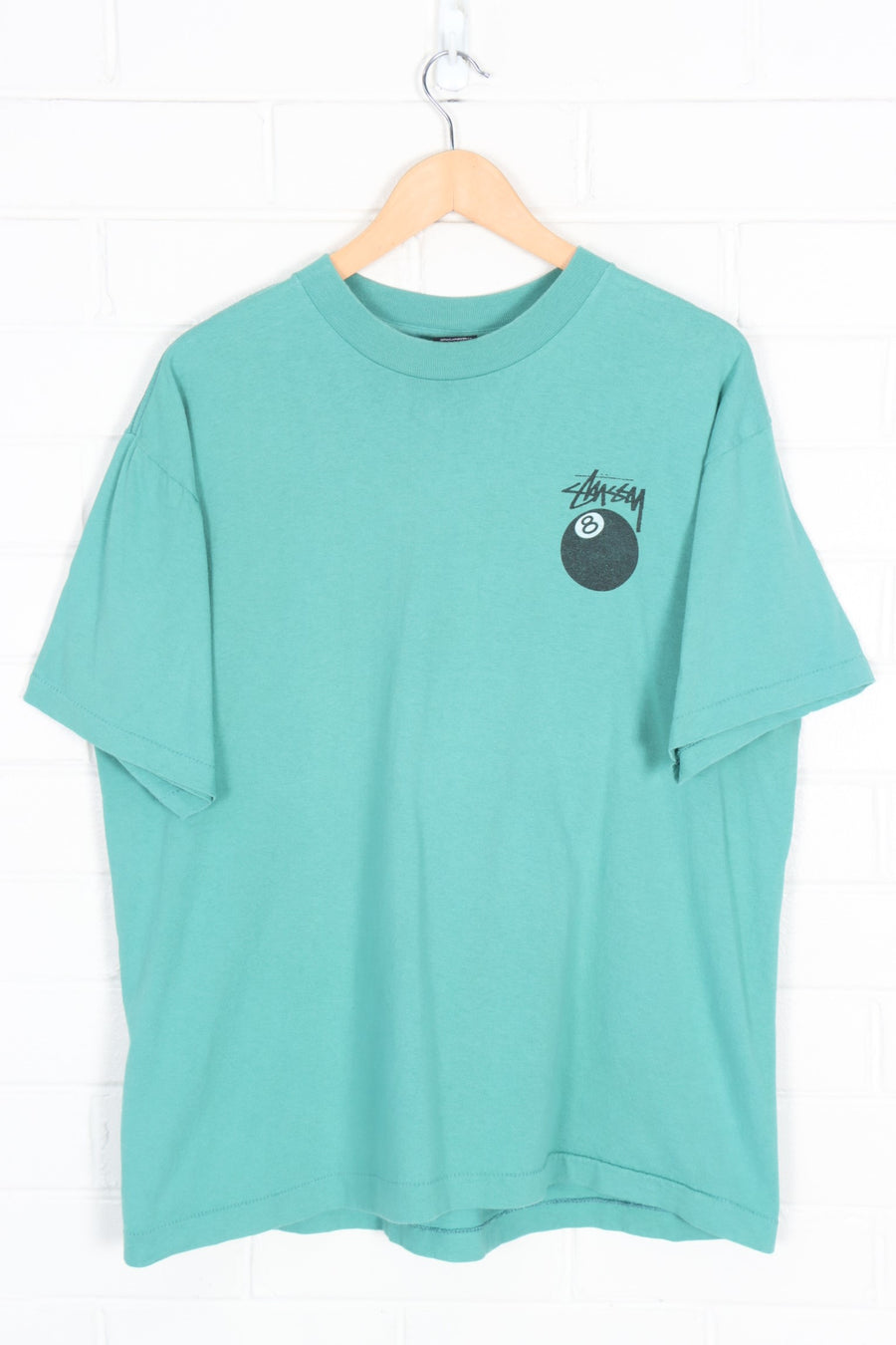 STUSSY Mint 8-Ball Front & Back Single Stitch Tee USA Made (XL)