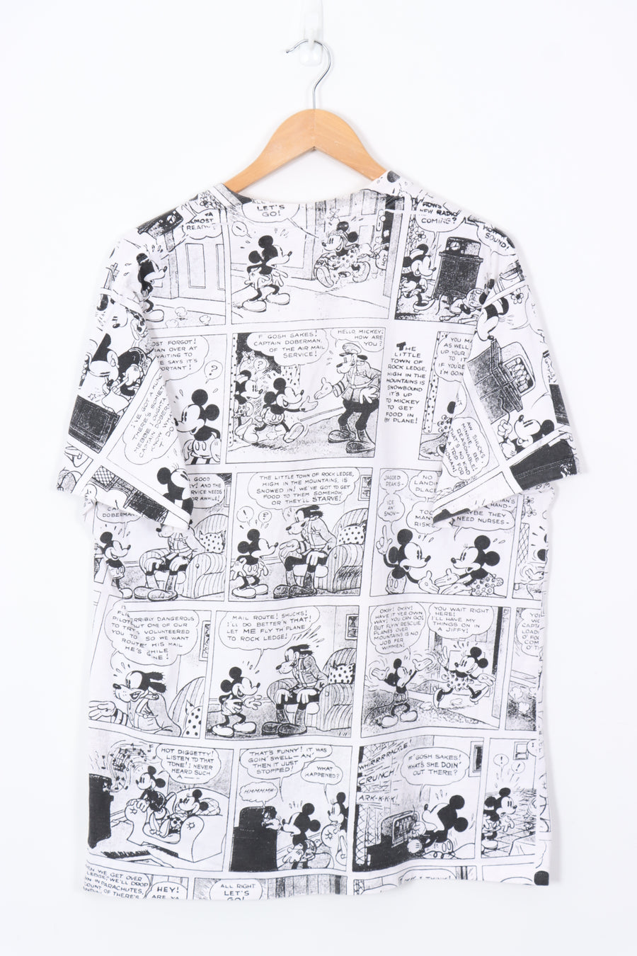 DISNEY Mickey Mouse Comic Strip Glitter All Over Tee (L-XL)