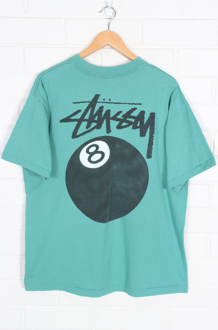 STUSSY Mint 8-Ball Front & Back Single Stitch Tee USA Made (XL)