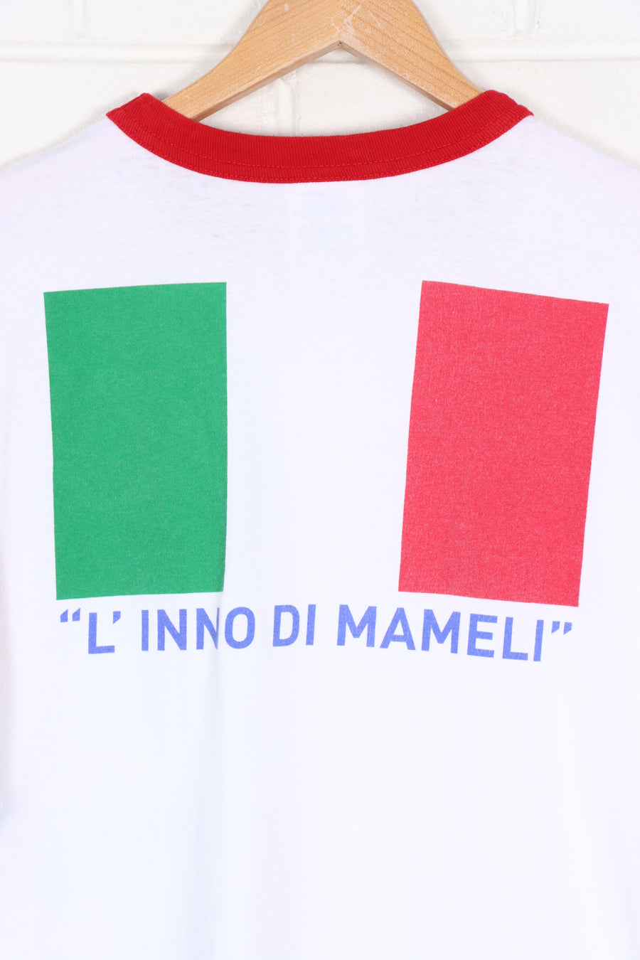 ADIDAS Italia "L Inno Di Mameli' Italy Flag Front Back Ringer Tee (L)