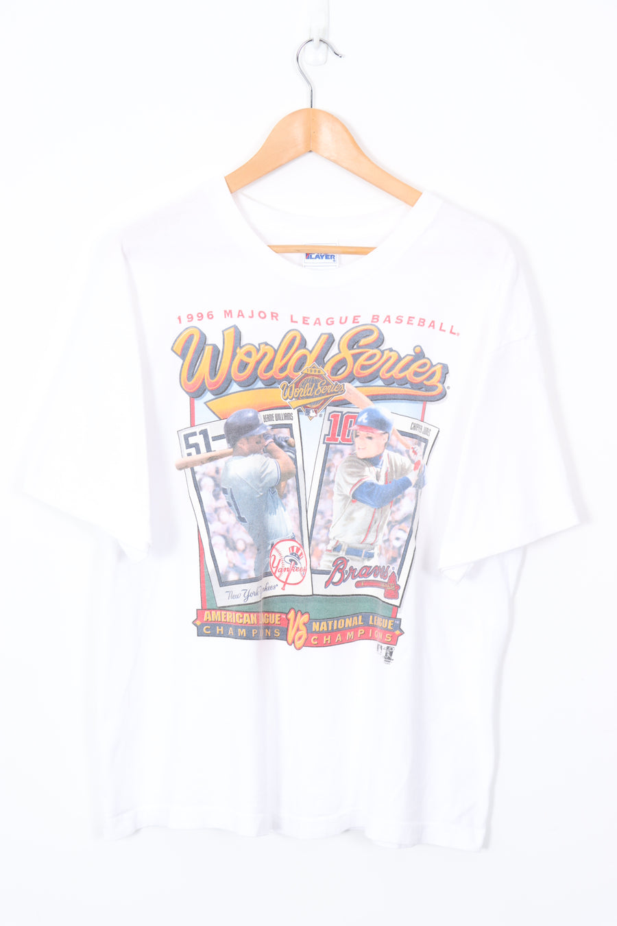 1996 Vintage MLB Baseball Cards Yankees vs Braves Tee (XL)