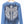 Blue Ribbed Gothic Grunge Large Graphic Print Blue Long Sleeve Tee (M)