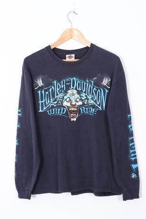 HARLEY DAVIDSON Wild Ride Joker Long Sleeve Navy T-Shirt (M-L)